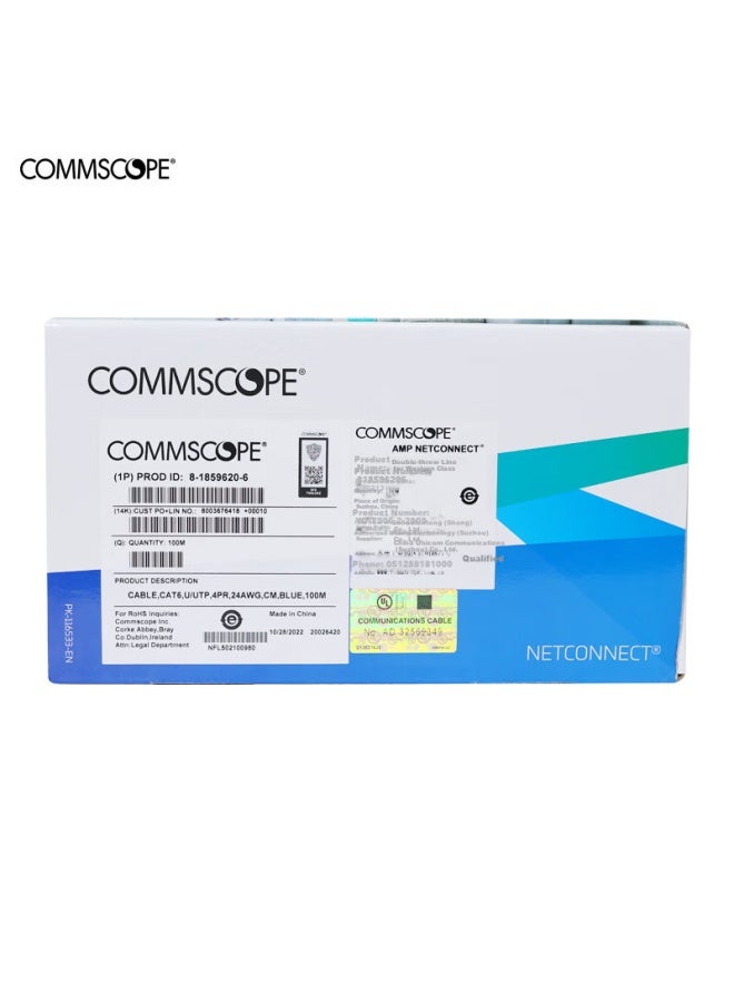 Commscope Amp Original Cat6 Utp Cable Blue 100m 8-1859620-6 - Image 3