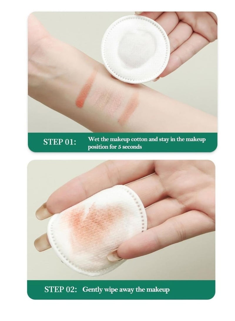 بريميم ٣ عبوات، ٣٠٠ ورقة من القطن الفاخر، لإزالة مكياج الوجه والشفاه والعينين، قطن تجميلي دائري فعال، مضاد للحساسية، خالٍ من الوبر. - Image 4