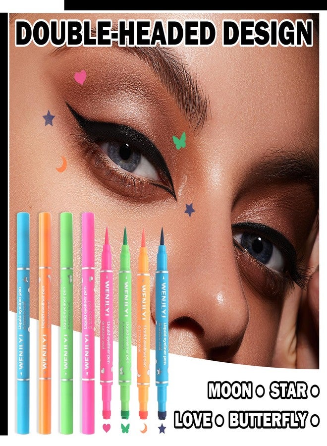 WENJLYJ 4PCS Liquid Eyeliner Stamps Set,Double-side Winged Eyeliner Stencil Pen - Image 2