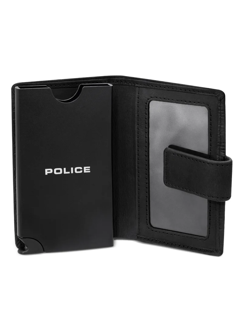 بوليس Emboss Leather & Alloy Men's Automatic Card Case, RFID Safe - PELGD2206908