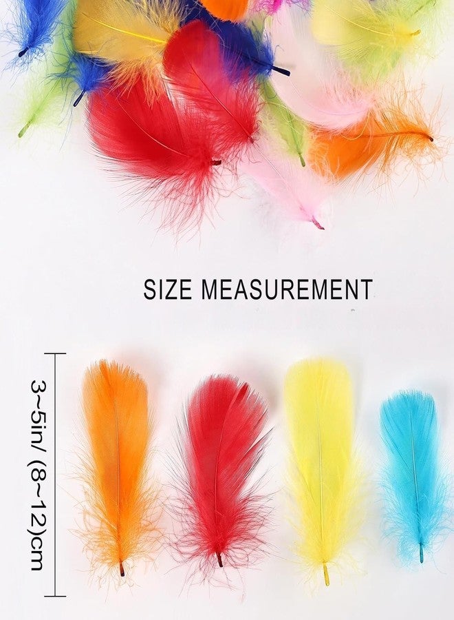 Tdas 270+ Pcs Natural Dyed Feathers for Craft 3-5 inches Arts Fluffy Dream Catcher Making kit for Decoration Projects Earrings Colourful for Kids Handmade Wedding Home (Multicolor) - Image 3
