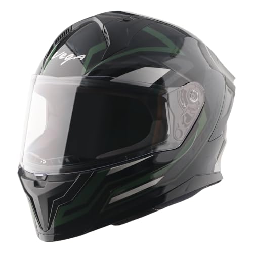 Vega Sonic Shadow ISI Certified Full Face Helmet – Lightweight, Stylish & Ventilated and Safety- Black Grey, Size-M - Image 1