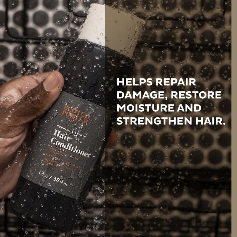 Scotch Porter Nourish & Repair Hair Conditioner for Men | Strengthens, Softens & Prevents Frizz | Free of Parabens, Sulfates & Silicones | Vegan | 13oz Bottle - Image 4