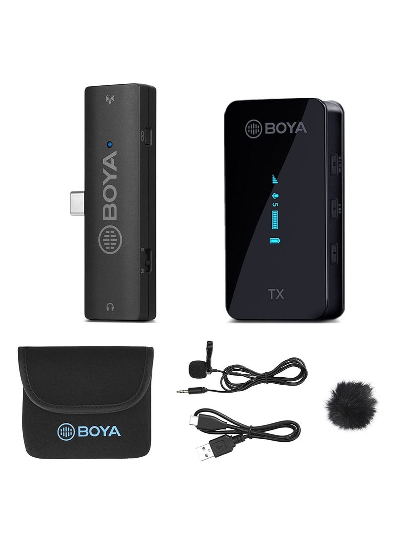 BOYA BY-XM6-S5 USB C Wireless Clip Microphone Portable Transmitter Receiver for Android Type C Smartphone Podcast Facebook YouTube Vlog Video Recording  - Image 1