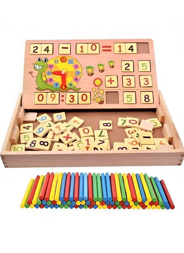 Montessori Set for Toddler, 2 in 1 Multi Functional Educational Wooden Digital Computing, Early Learning Blocks Box Set for Kids, Wonderful Gifts for Boys & Girls  - Image 1