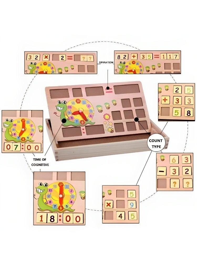 Montessori Set for Toddler, 2 in 1 Multi Functional Educational Wooden Digital Computing, Early Learning Blocks Box Set for Kids, Wonderful Gifts for Boys & Girls  - Image 4