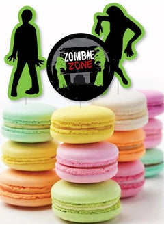 Generic Zombie Zone - DIY Shaped Halloween or Birthday Zombie Crawl Party cake paper cardboard toppers 24 Count  - Image 1