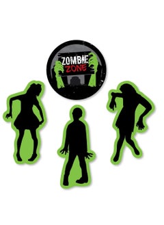 Generic Zombie Zone - DIY Shaped Halloween or Birthday Zombie Crawl Party cake paper cardboard toppers 24 Count  - Image 2