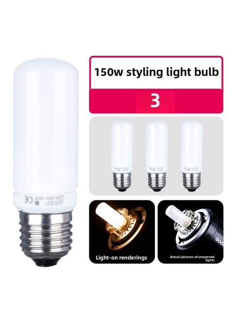 150W Modeling Bulb Lighting Studio Flash SK400WIIDP600W High Speed Lamp Photography Lamp E27 Thread-Light Source Color:150w Modeling Bulb*3