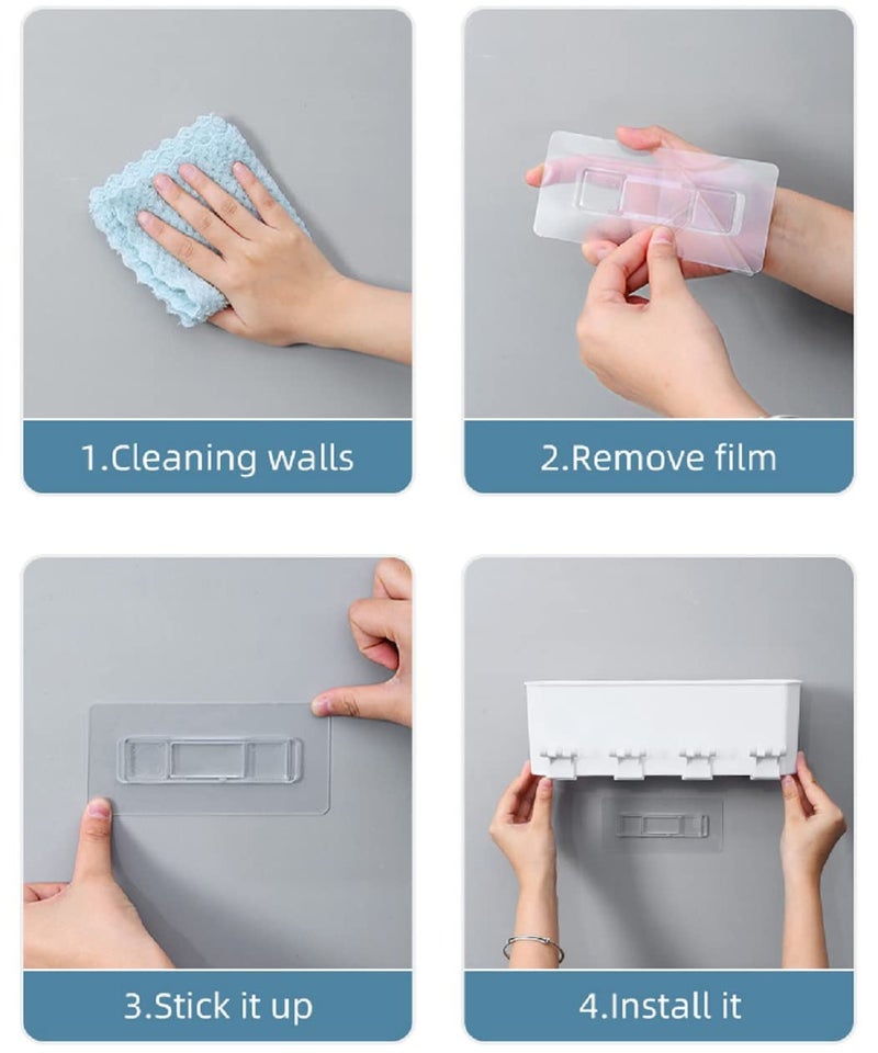 LXOICE Plastic Toothbrush Holder Wall Mounted, Toothbrush Holders for Bathroom, Brush Holder for Bathroom Wall Mounted, Bathroom Organizer, White - Image 5