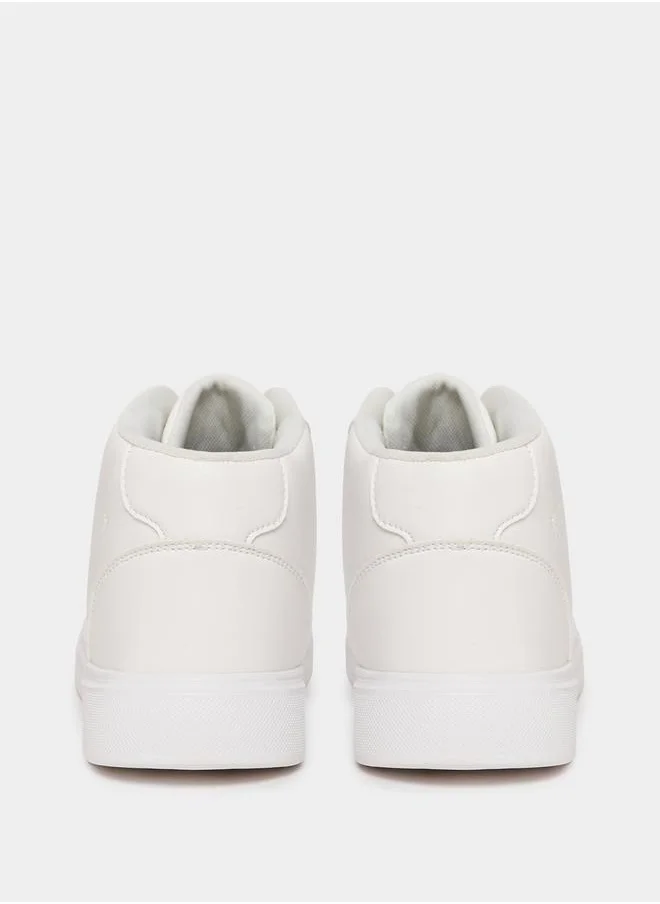 Styli Mid-Lace Up Platform Sole Sneakers