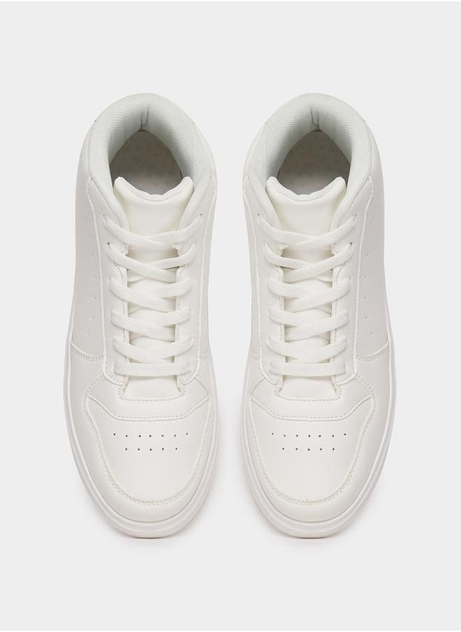 Styli Mid-Lace Up Platform Sole Sneakers  - Image 5