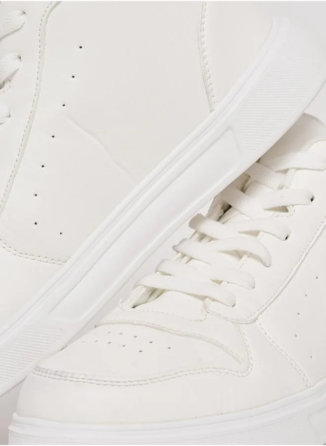 Styli Mid-Lace Up Platform Sole Sneakers