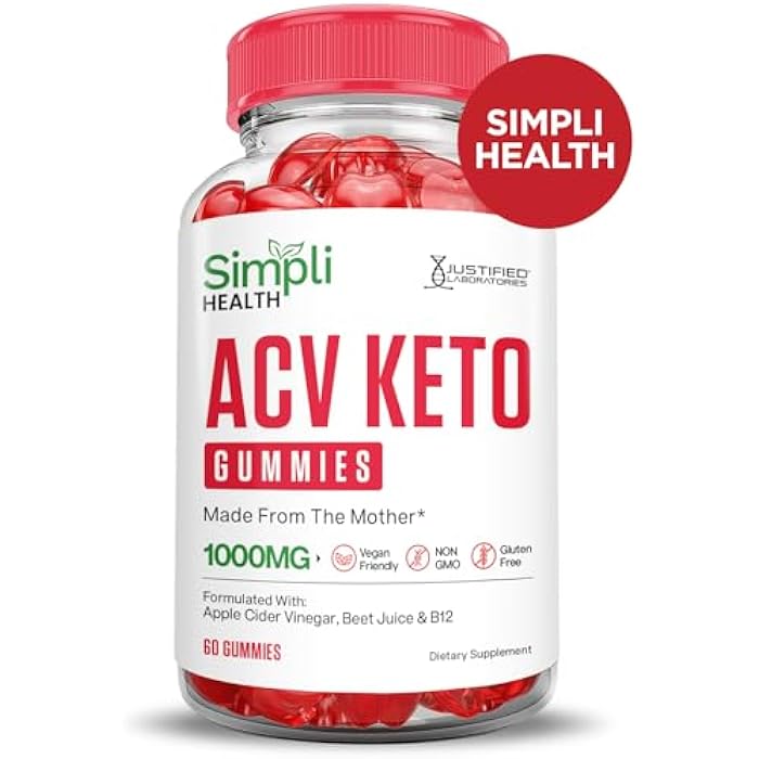 Justified Laboratories Simpli Health Keto ACV Gummies Advanced Formula 1000MG Ketonature Keto Gummies Apple Cider Vinegar Formulated with Pomegranate Beet Juice Powder B12 Vegan Non GMO 60 Gummys - Image 3