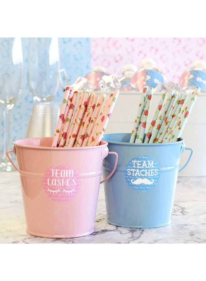 DISTINCTIVS Baby Gender Reveal Team Boy Or Girl Stickers Lashes Or Staches 40 Labels - Image 3