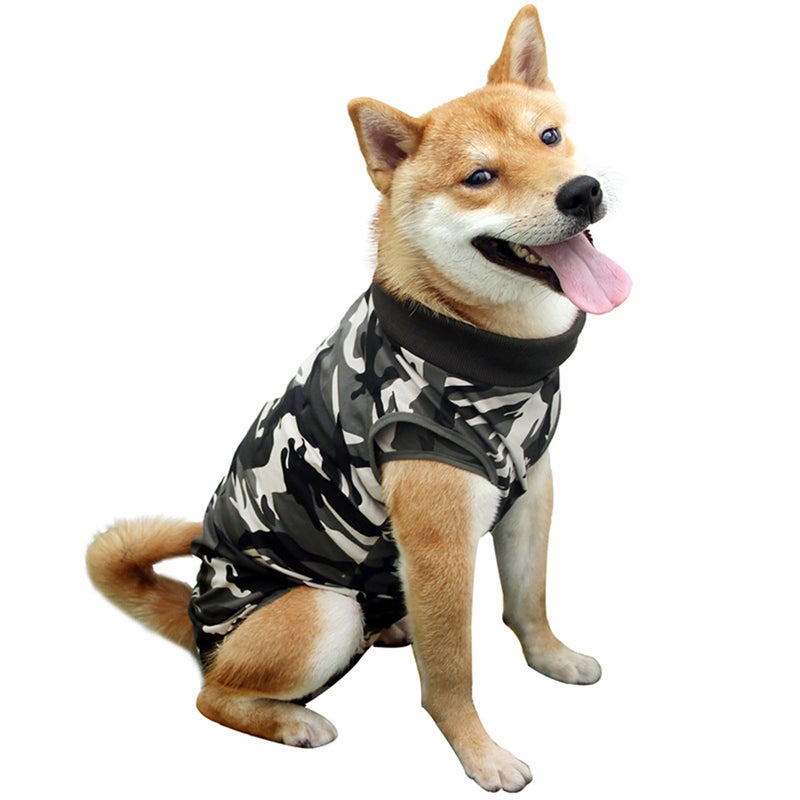 Elastic Four-leg Pet Sterilization Costume Breathable Dog Recovery Clothing Pet Supplies for Dog Puppy (Camouflage, Size ) - Image 1