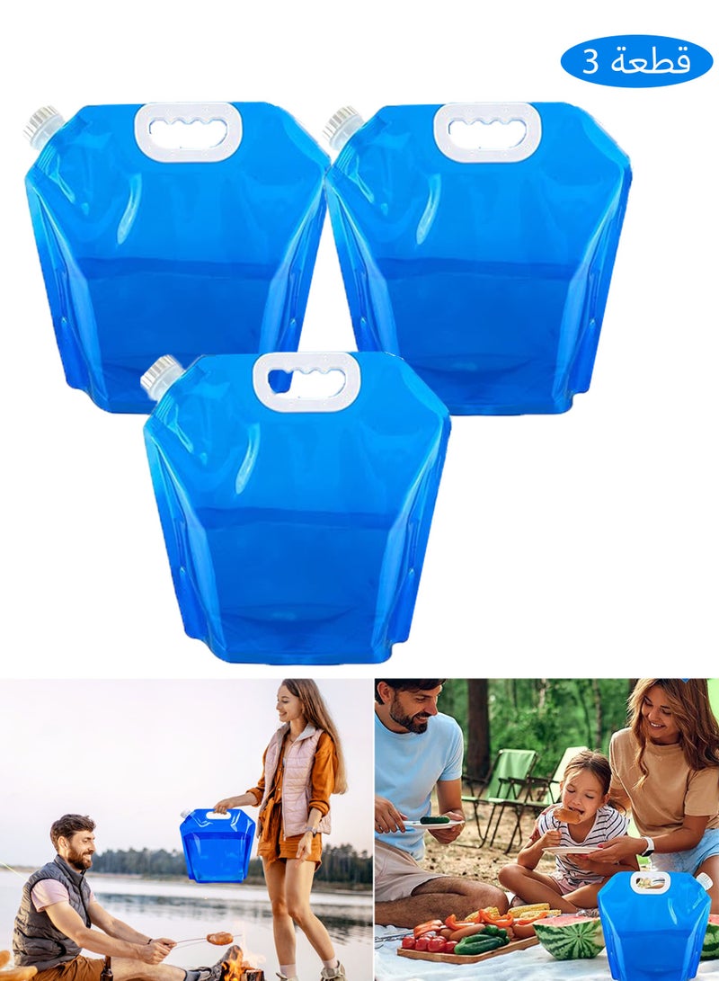 HAOHAN 3 Packs Water Container Bags,  BPA Free No-Leak Foldable Plastic 1.3 Gallon Water Container Bag for Camping Hiking Backpack Emergency Storage Jug - Image 1