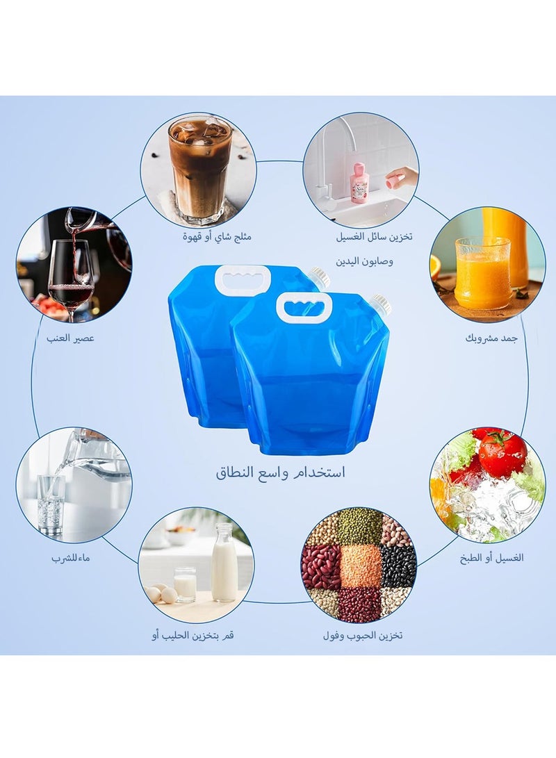 HAOHAN 3 Packs Water Container Bags,  BPA Free No-Leak Foldable Plastic 1.3 Gallon Water Container Bag for Camping Hiking Backpack Emergency Storage Jug - Image 3