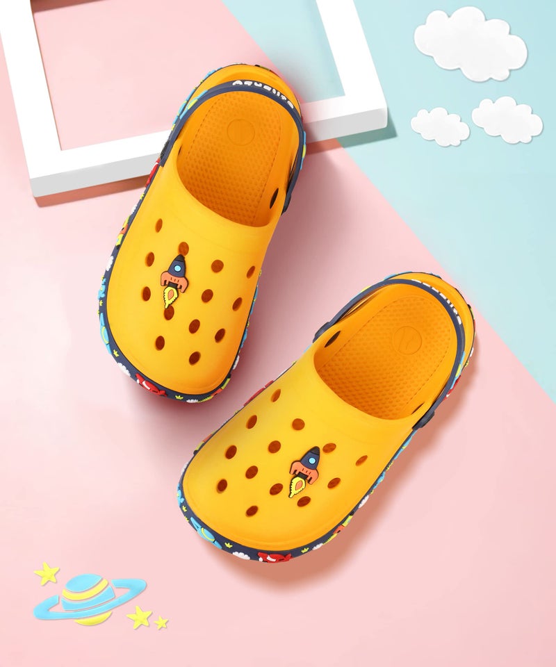 Aqualite Boy's Yellow & Navy Blue Clogs - 9 UK - Image 2