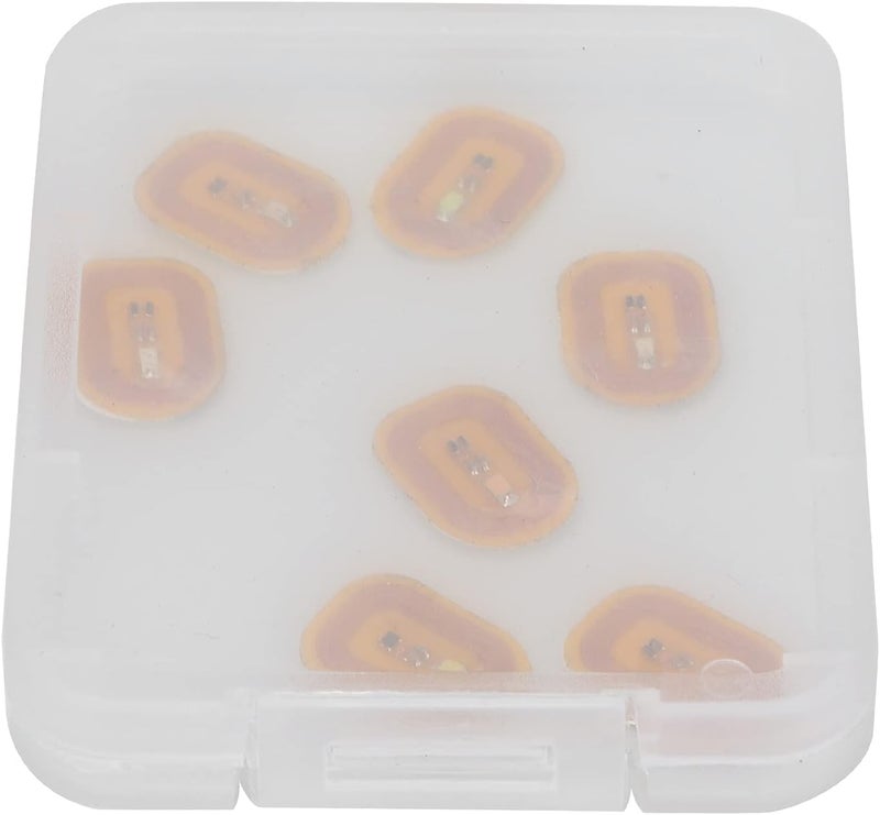 Betued NFC Nail Stickers, 7pcs Glowing LED Nail Art Stickers, Waterproof ABS Material, Modern Style, Yellow Color