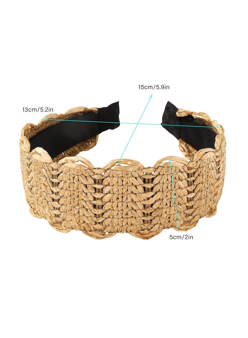 إسكدنيا Headbands Women Hair Head Bands，Cute Wide Woven Hair Bands for Women and Girls Fashion - Image 2