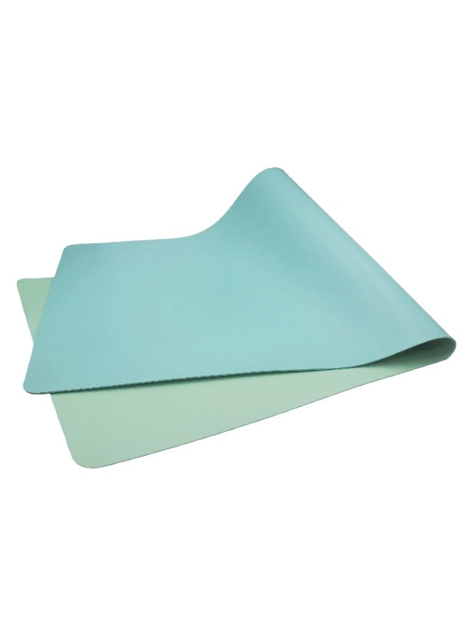 Celadon Green Pale Lake Blue Double-Sided PU Leather Large Gaming Mouse Pad 900×400mm, Reversible Waterproof Desk Keyboard Mat - Image 4