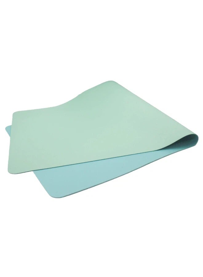 Celadon Green Pale Lake Blue Double-Sided PU Leather Large Gaming Mouse Pad 900×400mm, Reversible Waterproof Desk Keyboard Mat - Image 5