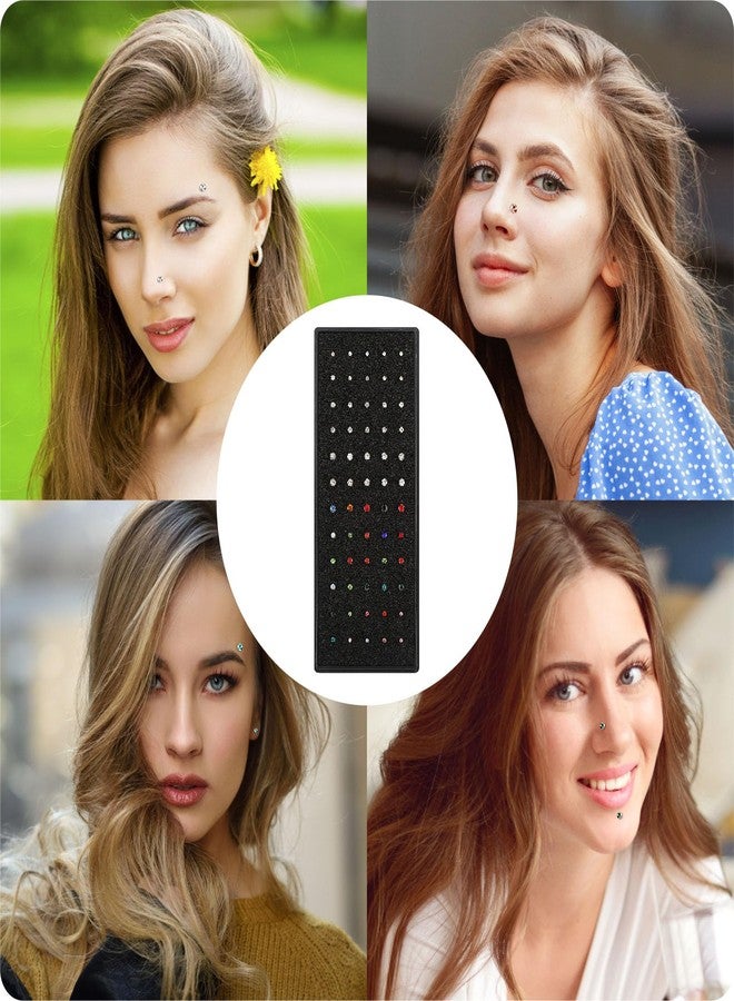 Yolev 60pcs Surgical Stainless Steel Nose Studs, Body Piercing Jewelry for Women Men Bone Silver Rose Gold Black Rainbow Pack Steel Faux Nose Piercing - Image 5