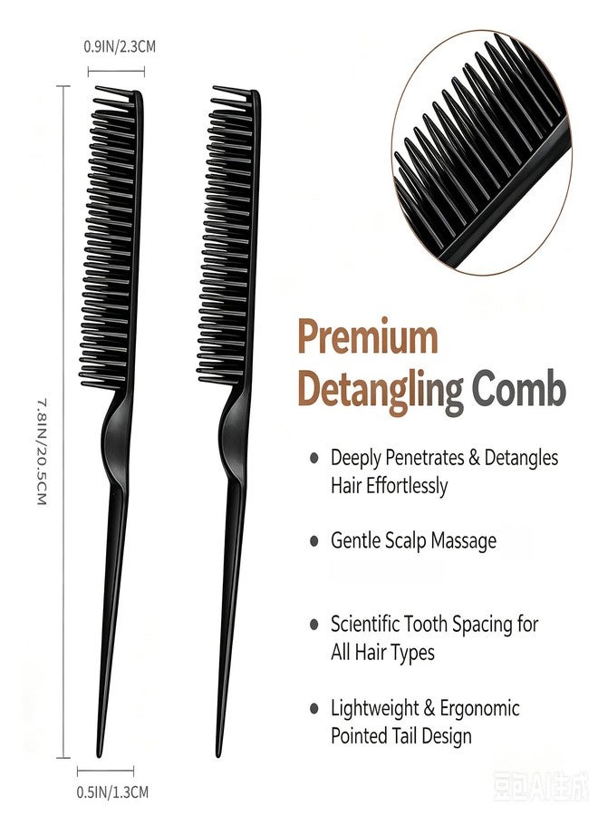 HJYOK 3 Row Comb for Natural Hair, 4PCS Three Row Comb for Curly Hair Styling Comb for Detangling, Defining and Separating Curls - Image 2