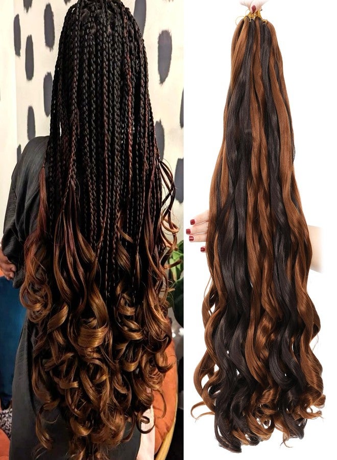 conrora French Curly Braiding Hair 24 Inch 8 Packs - Pre Stretched Bouncy Braiding Hair- Loose Wavy Synthetic Hair (24 inch 4/30) - Image 1