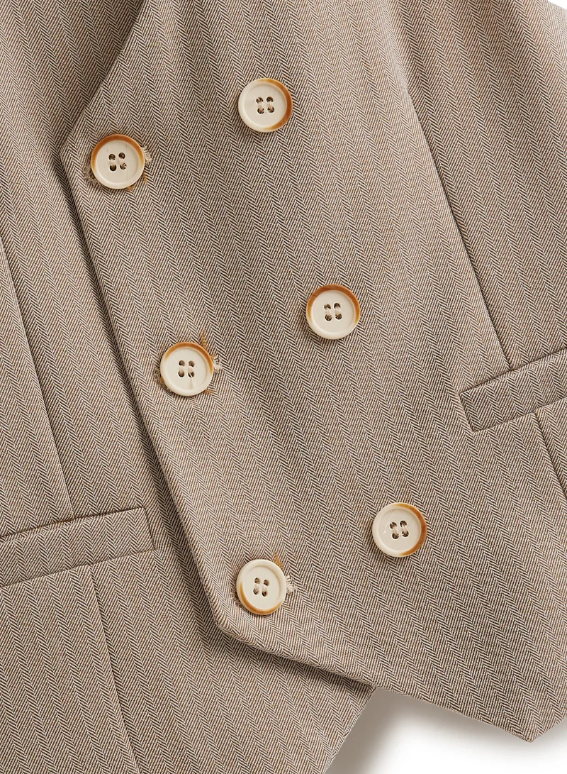 victor and jane Neutral/Beige Waistcoat And Short Set With Shirt And Bow Tie