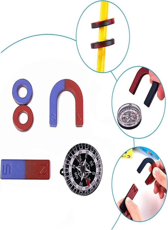 KRYTONE Science Magnets Set for Education Science School Classroom Experiment Tools for Kids Including Bar/Ring/Horseshoe/Thread/Car Magnets (N0:-4) - Image 4
