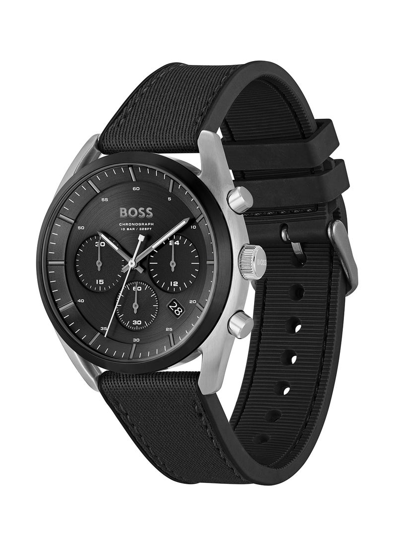 HUGO BOSS - Men's Chronograph Round Shape Silicone Wrist Watch 1514091 - 44 Mm - Image 1