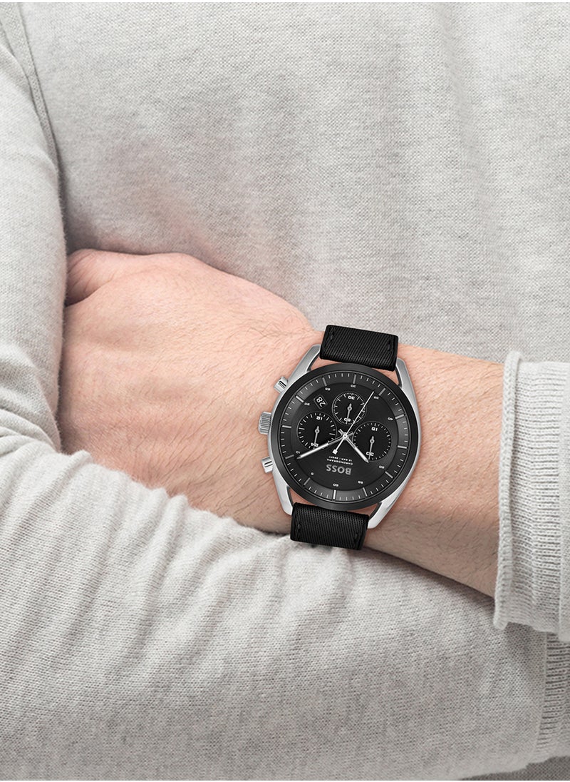 HUGO BOSS - Men's Chronograph Round Shape Silicone Wrist Watch 1514091 - 44 Mm - Image 1