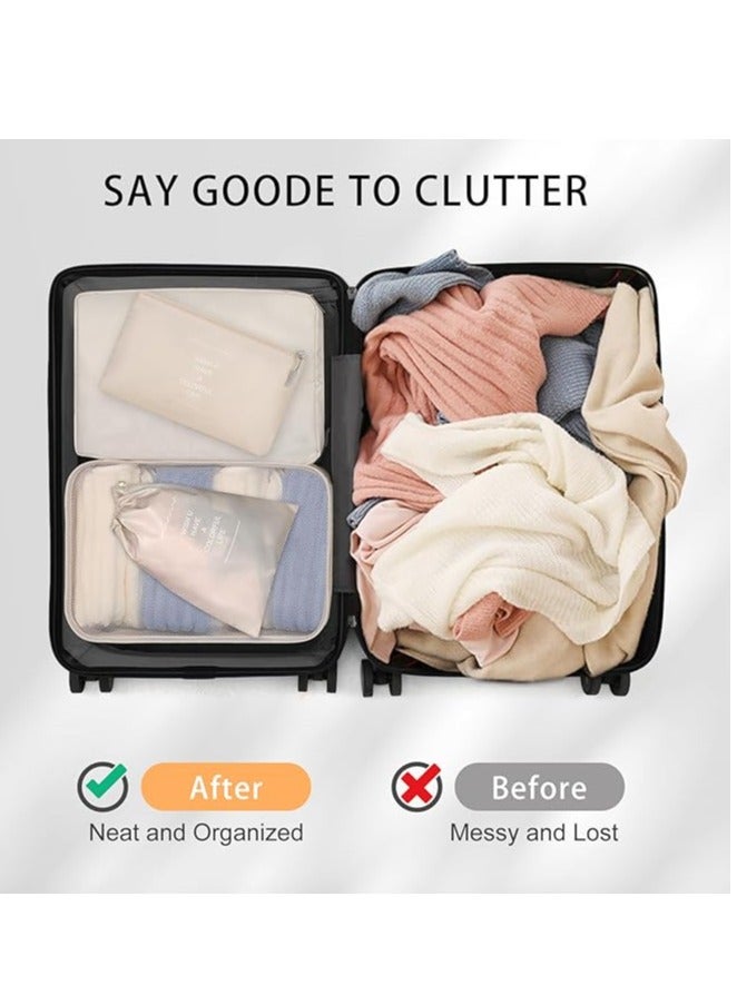 Travel Storage Bag 8 Piece Set Toiletries and Cosmetics Storage Bag Clothes Shoes Dustproof Luggage Travel Bag - Image 4