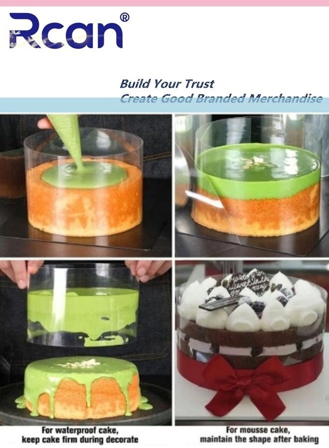 ركان أطواق الكيك 20 × 1000 سم، لفائف أسيتات، شرائح كيك شفافة، لفائف كيك شفافة، صفائح أسيتات كيك موس الشوكولاتة للخبز والتزيين - Image 2