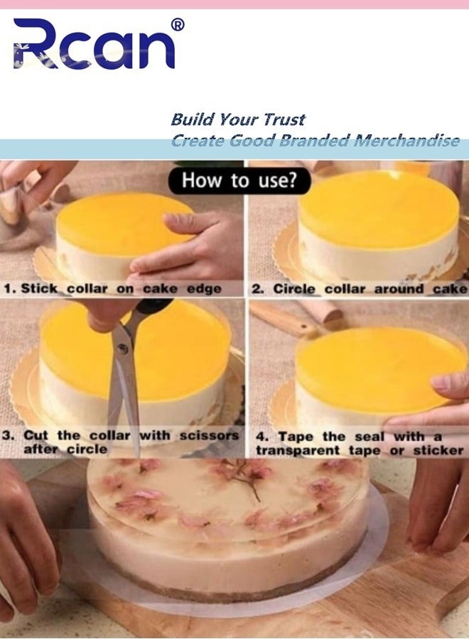 ركان أطواق الكيك 20 × 1000 سم، لفائف أسيتات، شرائح كيك شفافة، لفائف كيك شفافة، صفائح أسيتات كيك موس الشوكولاتة للخبز والتزيين - Image 3