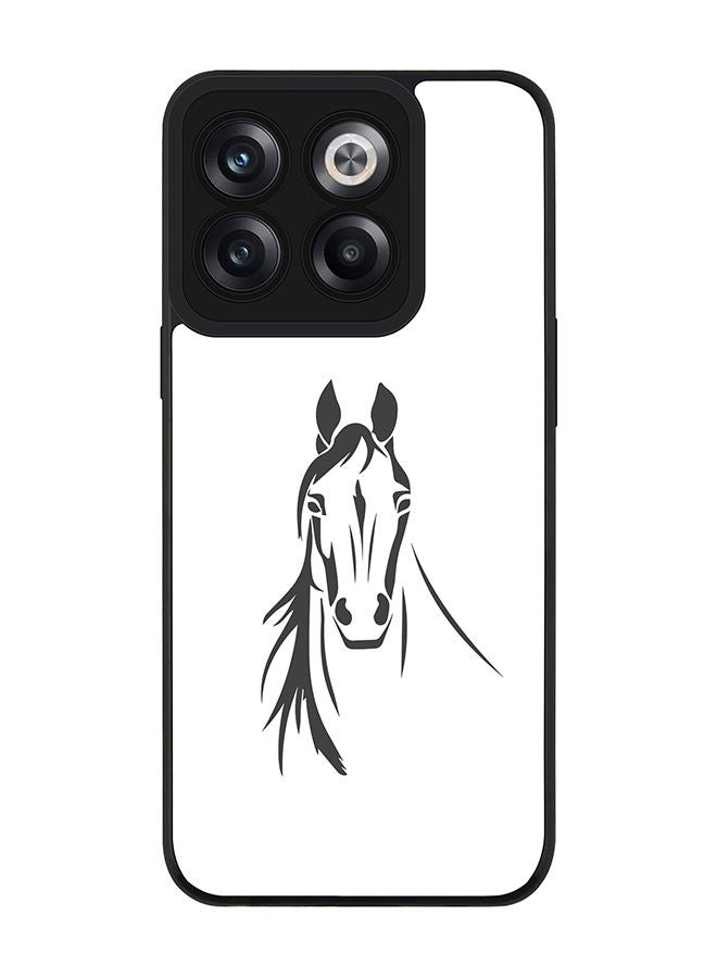 Stylizedd Rugged Black edge case for OnePlus 10T Slim fit Soft Case Flexible Rubber Edges Anti Drop TPU Gel Thin Cover - Arabian Stallion - Image 1