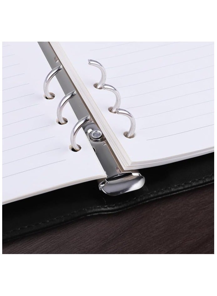 A6 PU Leather Budget Binder, Refillable 6 Ring Notebook Binder, for A6 Filler Paper, Loose Leaf Personal Planner Binder, with Cover Snap, Black - Image 5