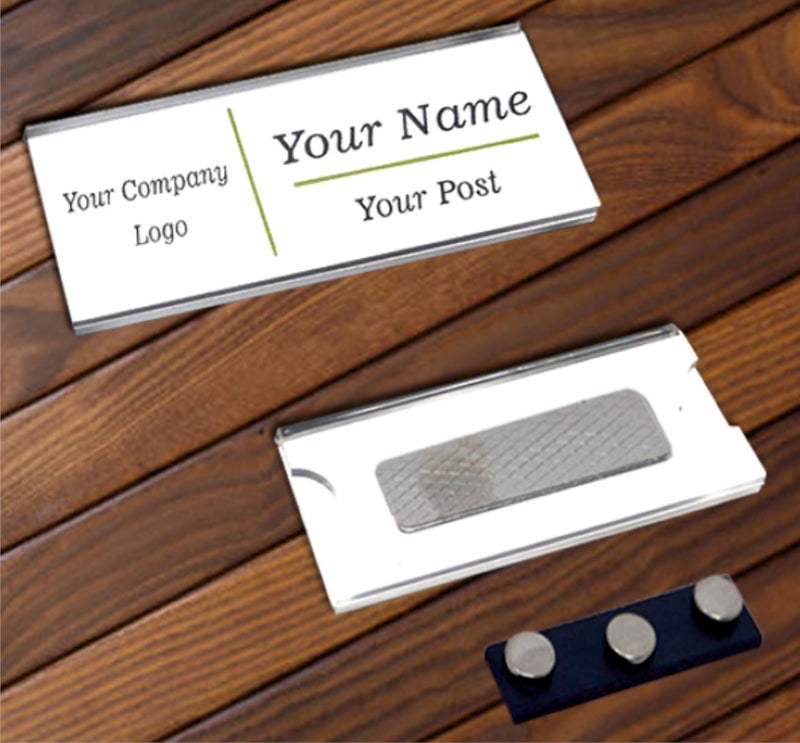 NEILL® Acrylic Magnetic Name Badge Holder, Size 1.18"x 3.0", Pack of 6 Pcs, Magnetic Clear Label Holders Magnetic Name Tag Blank Name Label For offices school conference meeting exhibition event store - Image 1