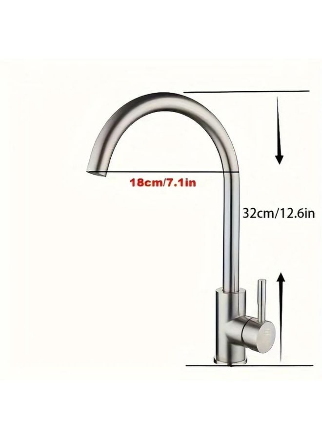 One Word Kitchen Faucet With 23.62 Inch Water Inlet Tube 360 Swivel Spout Anti Splash - Image 4