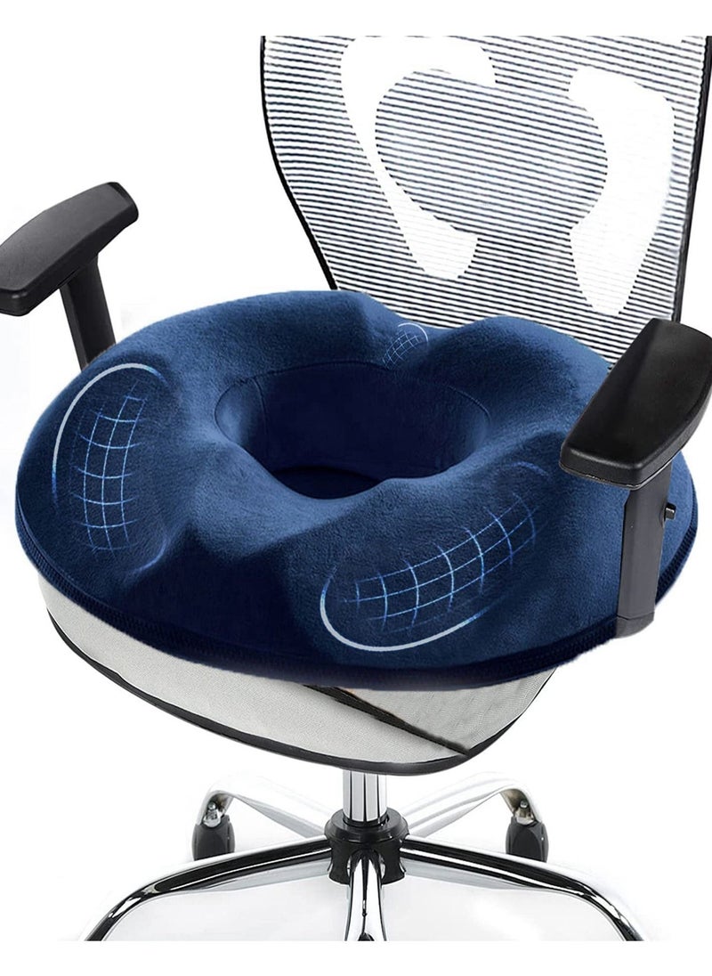 URbazaar Donut Pillow Hemorrhoid Seat Cushion for Office Chair, Premium Memory Foam Chair Cushion Massage Anti Hemorrhoids Hip Push Up Yoga Orthopedic Comfort Tailbone Pillow (Blue)  - Image 1