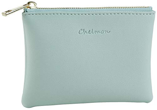 Chelmon Vegan Leather Coin Purse Pouch Change Purse With Zipper For Men Women (Green Light) - Image 1