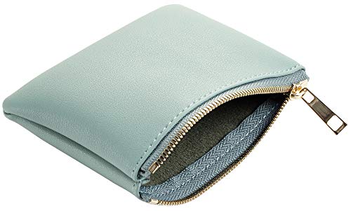 Chelmon Vegan Leather Coin Purse Pouch Change Purse With Zipper For Men Women (Green Light) - Image 3