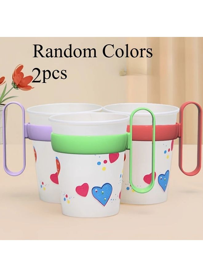Assorted Varieties 2pcs Portable Cup Holders Made Of Thick Heat Resistant Material With Handles For Convenience Ideal For Trendy Disposable Paper Cups Suitable For Home And Office Use Durable Plastic - Image 3