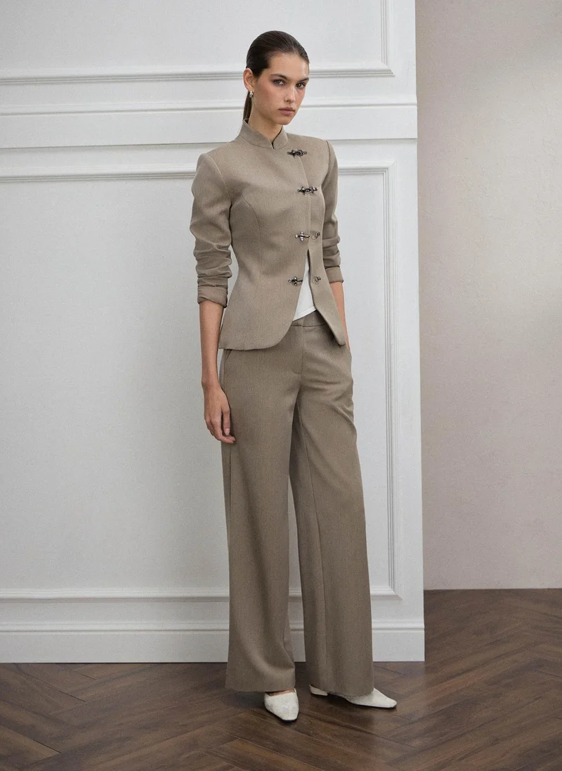 Lichi  Fitted jacket with metal clasps for Women | Best Price UAE