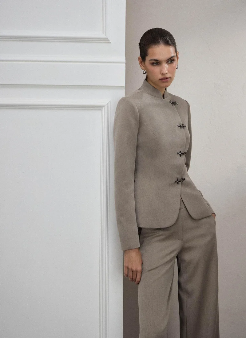 Lichi  Fitted jacket with metal clasps for Women | Best Price UAE
