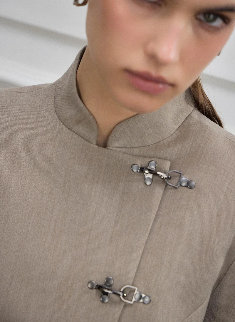 Lichi  Fitted jacket with metal clasps for Women | Best Price UAE