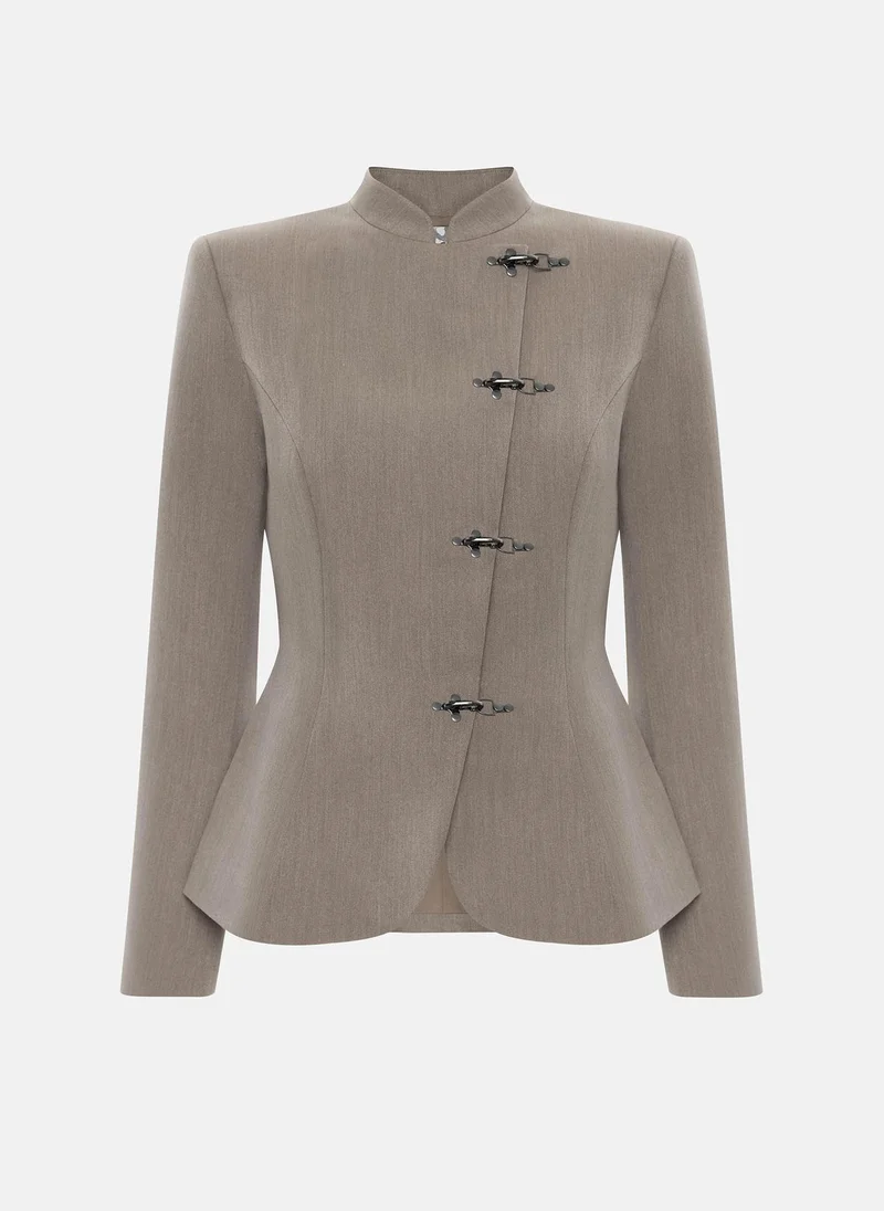 Lichi  Fitted jacket with metal clasps for Women | Best Price UAE