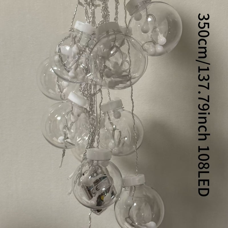 أضواء ستائر LED بيضاء دافئة مكونة من 108 لمبة، لتزيين التخييم الخارجي والفناء والعطلات - Image 3